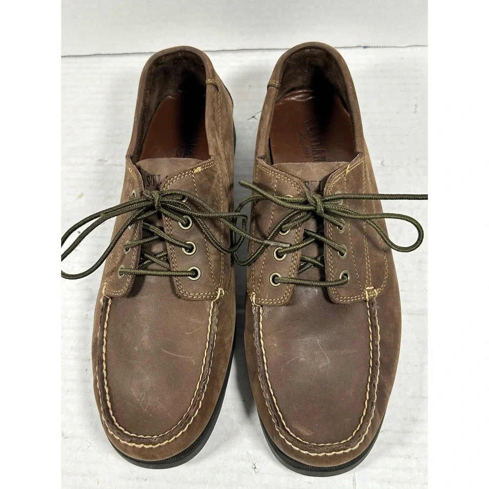 Eastland Falmouth Brown Leather Camp Moc Boat Shoes Mens Oxford Lace Up Classic